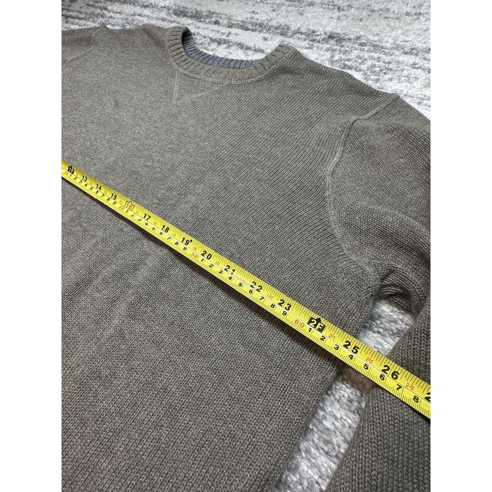 Eddie Bauer Heavy Knit Cotton Sweater Navy Beige Men's Size XLT/ XL Tall - Picture 5 of 8